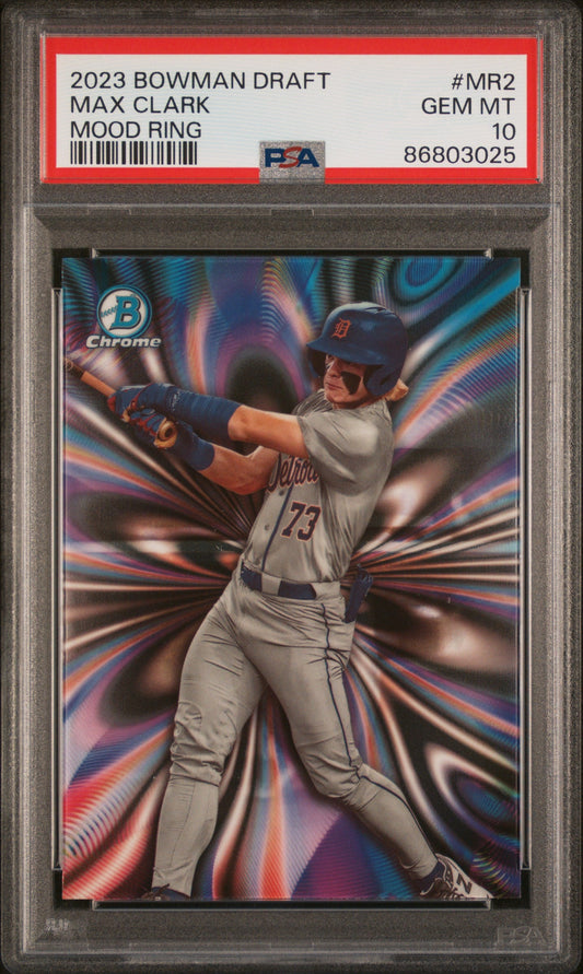 Graded 2023 Topps Bowman Draft Max Clark #MR2 Mood Ring Rookie RC Baseball Card PSA 10 Gem Mint