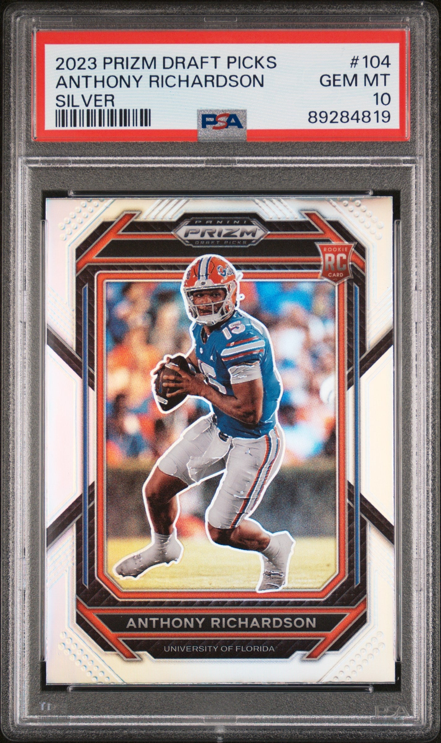 Graded 2023 Panini Prizm Draft Picks Anthony Richardson #104 Silver Rookie RC Football Card PSA 10 Gem Mint