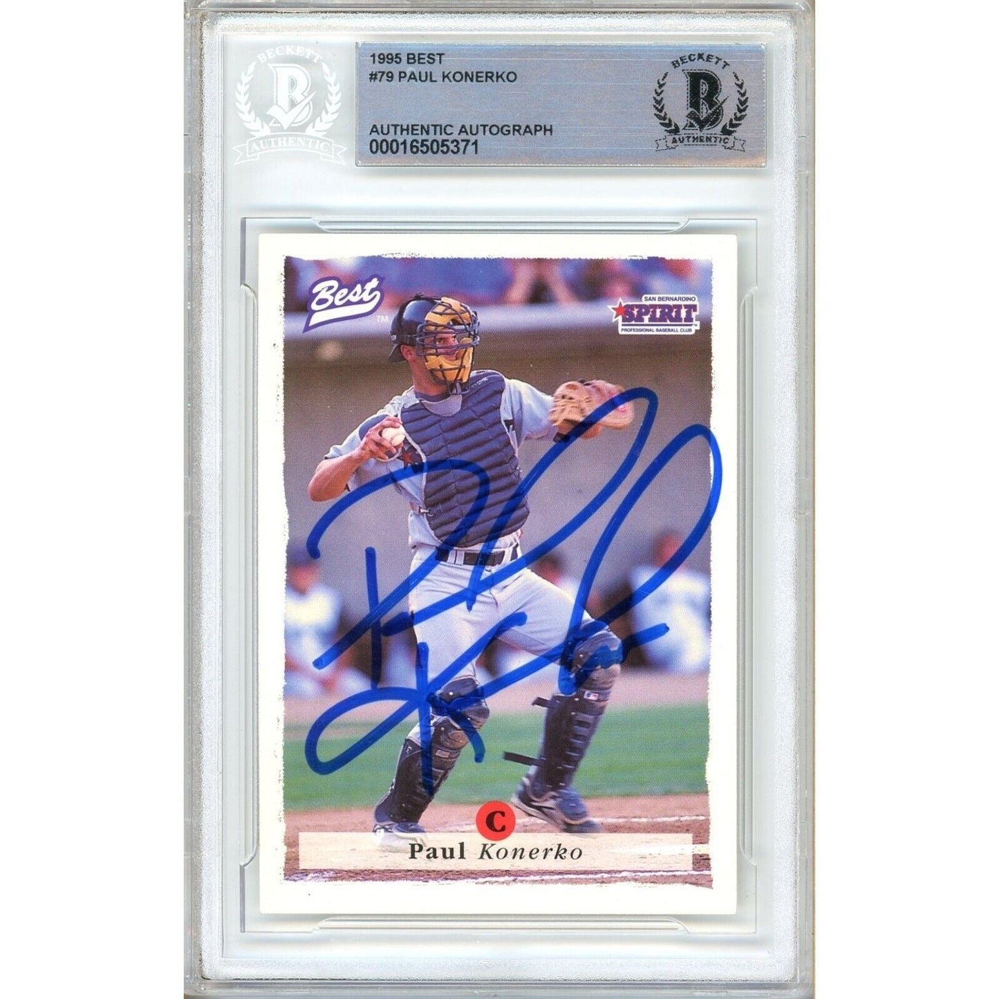 Paul Konerko Los Angeles Dodgers Signed 1995 Team Best Rookie Card BAS Auth Auto Slab
