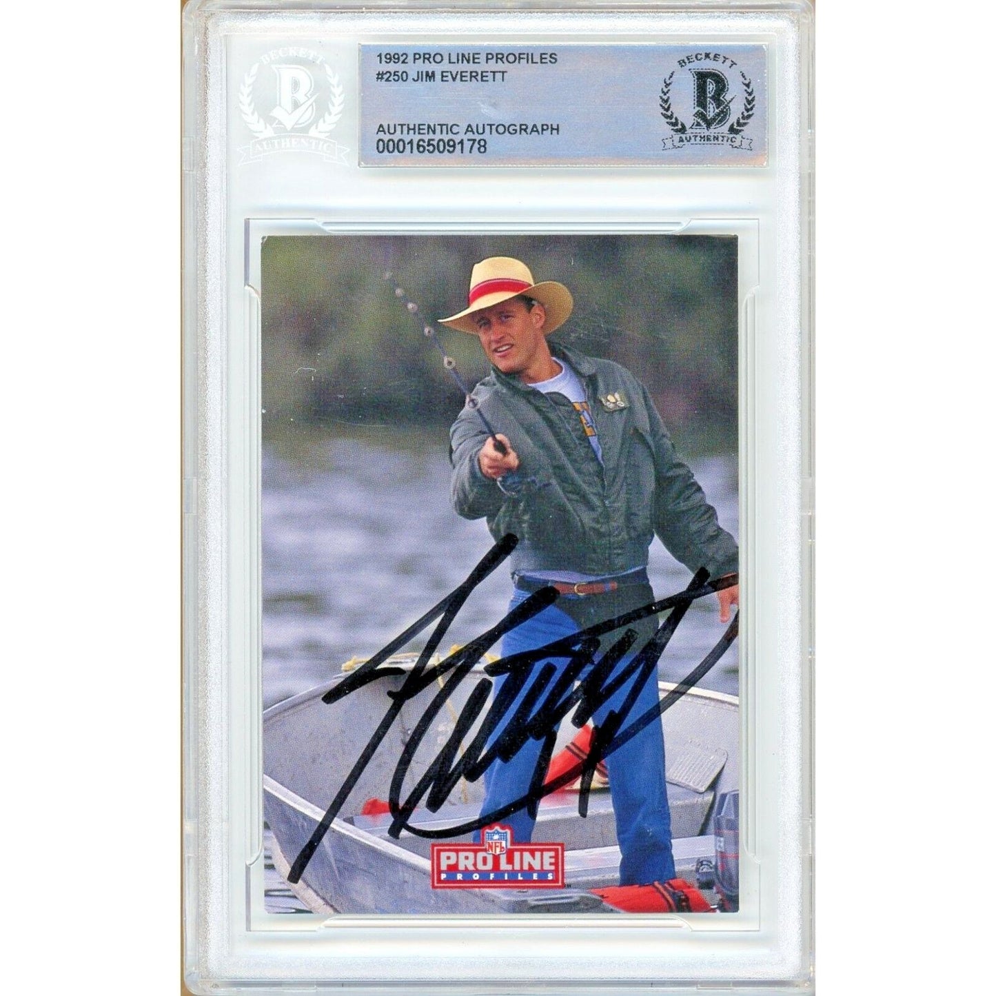 1992 — Jim Everett Los Angeles Rams Autographed Trading Card — Beckett Authentication