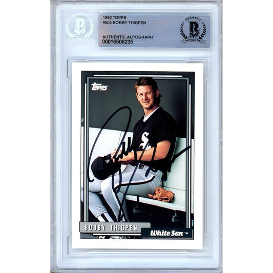 1992 Topps #505 — Bobby Thigpen Chicago White Sox Autographed Trading Card — Beckett Authentication
