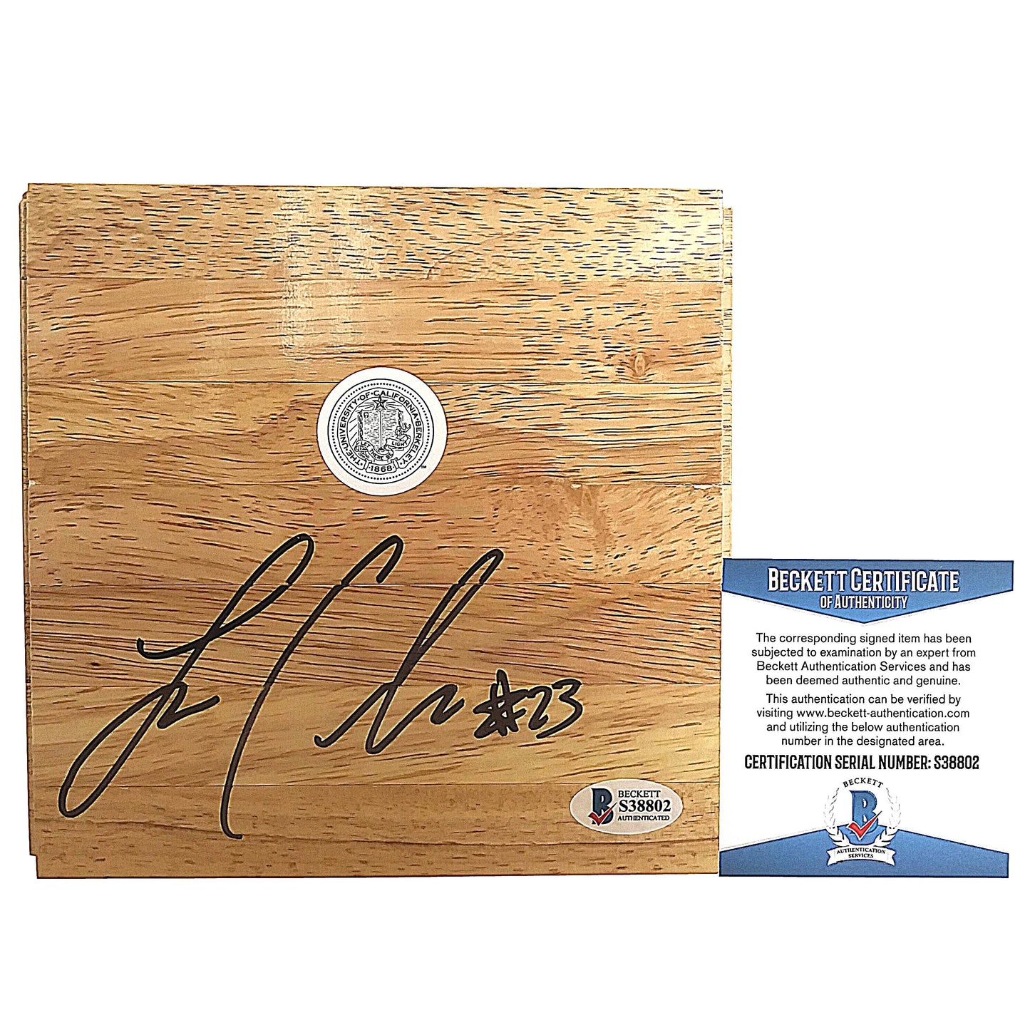 Layshia Clarendon California Golden Bears Autographed 6x6 Parquet Basketball Floorboard — Beckett Authentication - Sport Cards