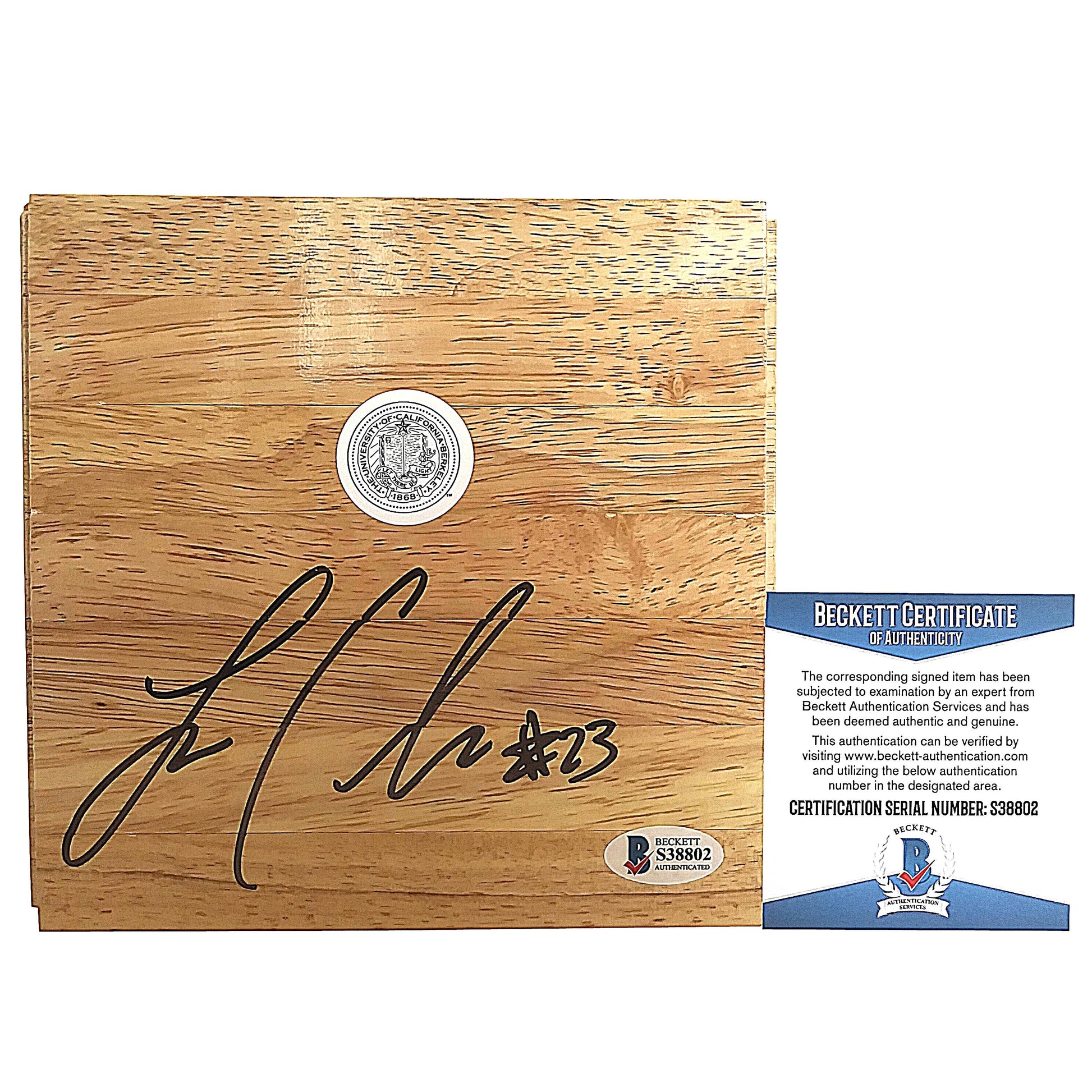 Layshia Clarendon California Golden Bears Autographed 6x6 Parquet Basketball Floorboard — Beckett Authentication - Sport Cards