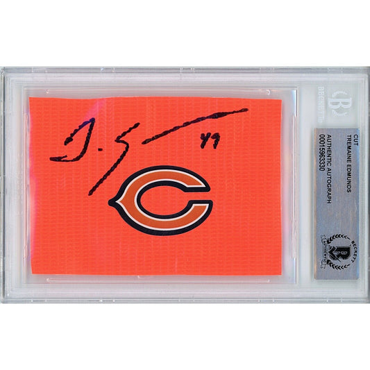 Tremaine Edmunds Autographed Chicago Bears Football Pylon Cut Beckett Authentic Auto