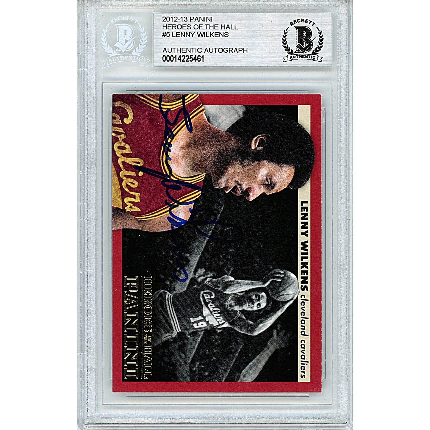 1992-93 Panini Heroes of the Hall — Lenny Wilkens Cleveland Cavaliers Autographed Slabbed Trading Card — Beckett Authentication