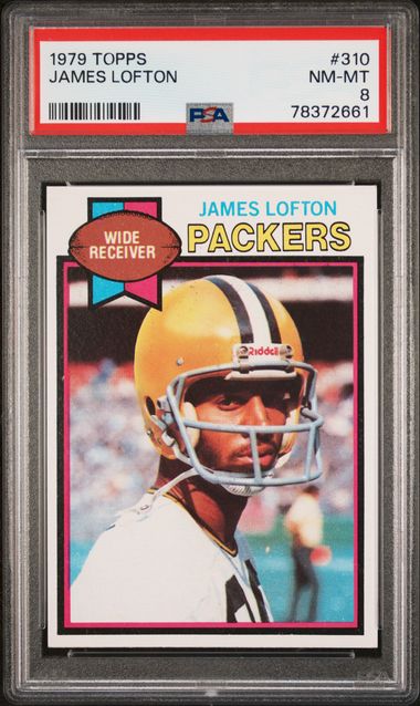 Graded 1979 Topps James Lofton #310 Rookie RC Football Card PSA 8 NM-MT - Sport Cards
