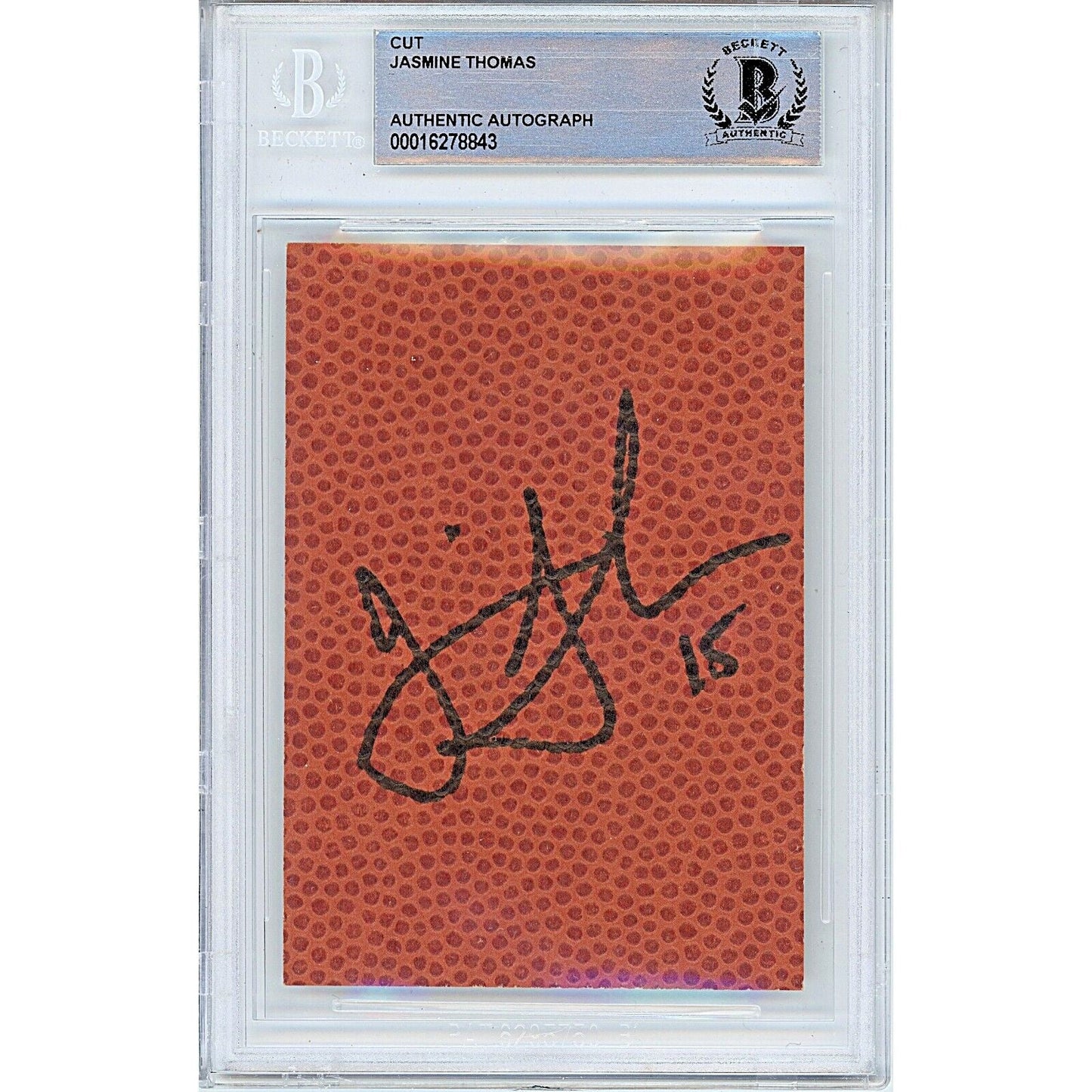Jasmine Thomas LA Sparks Autographed Basketball Signature Cut — Beckett Authentication