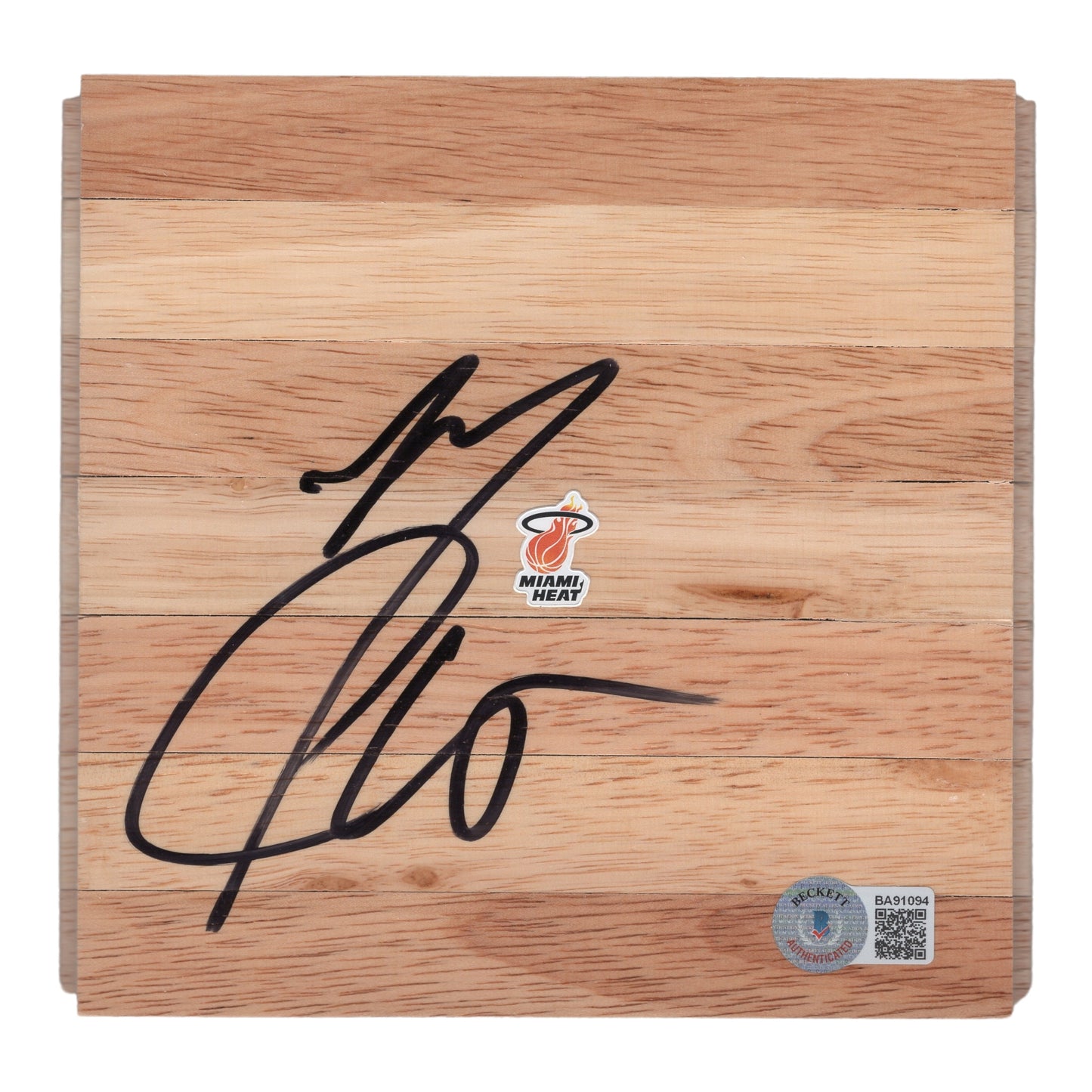Mario Chalmers Signed Miami Heat Basketball Floor Board Proof Photo Beckett Authentic COA