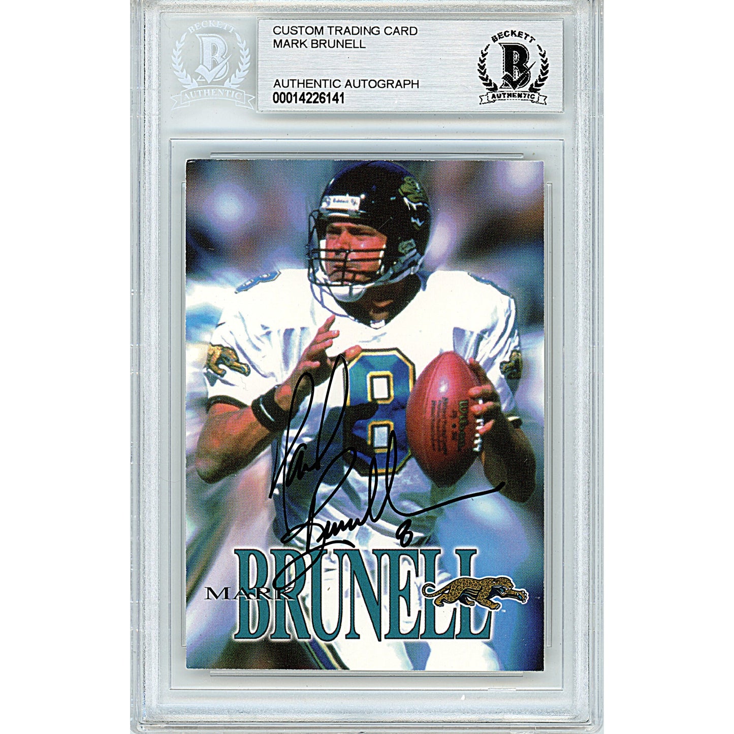 Mark Brunell Autographed Jacksonville Jaguars Custom Religious Football Card Beckett Slab