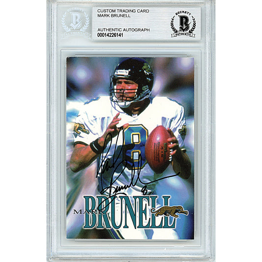 Mark Brunell Autographed Jacksonville Jaguars Custom Religious Football Card Beckett Slab
