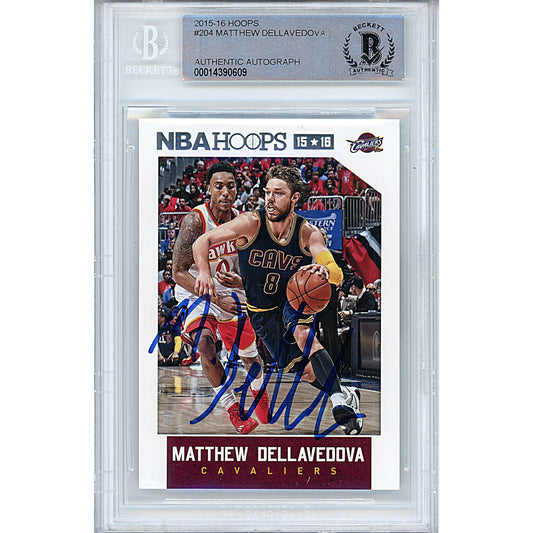 Matthew Dellavedova Signed Cleveland Cavaliers 2015-16 Hoops Basketball Card Beckett