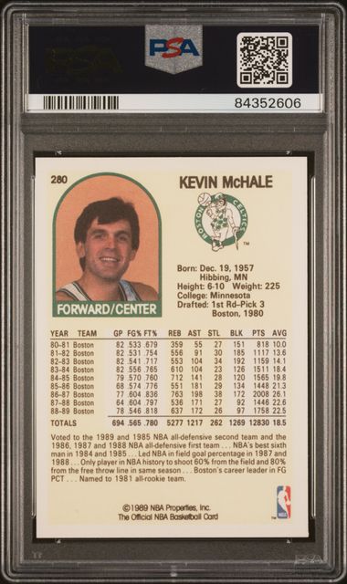 Graded 1989 Hoops Kevin McHale #280 Basketball Card PSA 10 Gem Mint - Sport Cards
