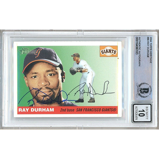 Ray Durham San Francisco Giants Signed 2004 Topps Heritage Card BGS Auto 10 Graded