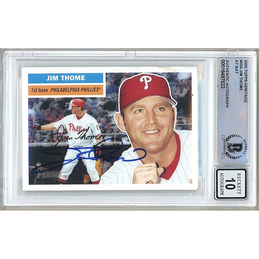 2005 Topps — Jim Thome Philadelphia Phillies Autographed Trading Card — Beckett Authentication