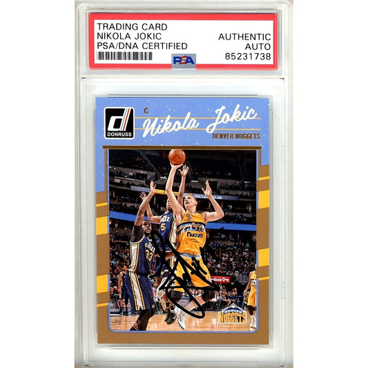 Nikola Jokic Denver Nuggets Signed 2016-17 Panini Donruss Basketball Card PSA Auth Auto