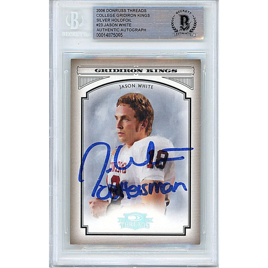 2006 Donruss Gridiron Kings Silver # GK23 — Jason White Oklahoma Sooners Autographed Trading Card — Beckett Authentication