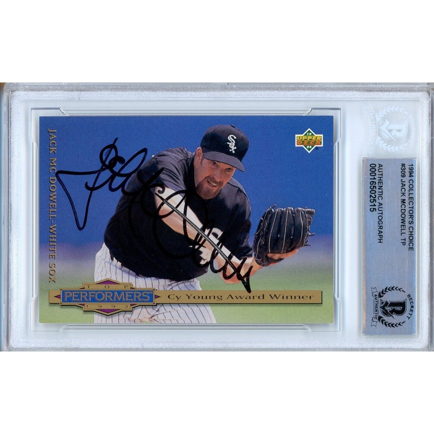 1994 Upper Deck Collectors Choice  #199 — Jack McDowell Autographed Trading Card — Beckett Authentication