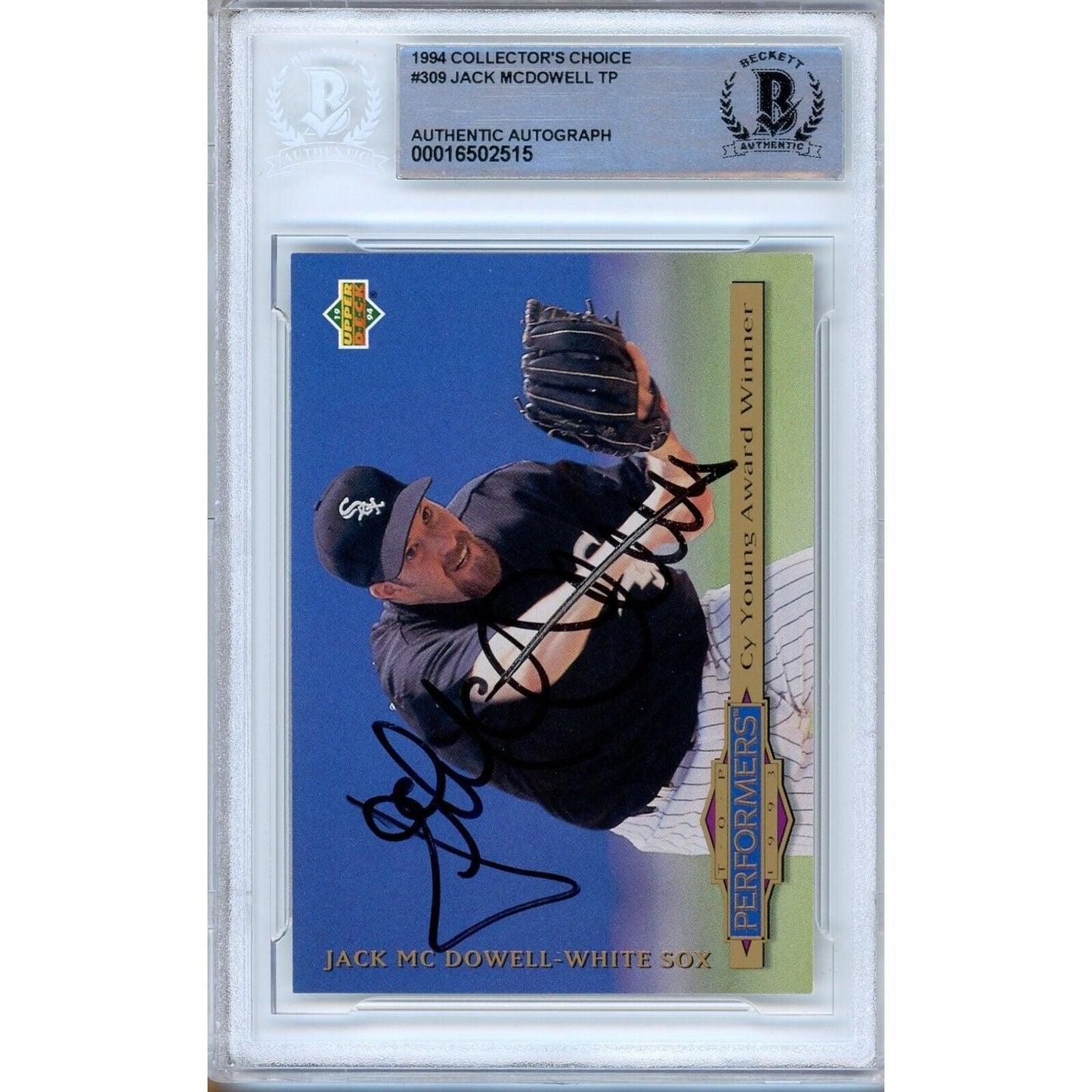 1994 Upper Deck Collectors Choice  #199 — Jack McDowell Autographed Trading Card — Beckett Authentication