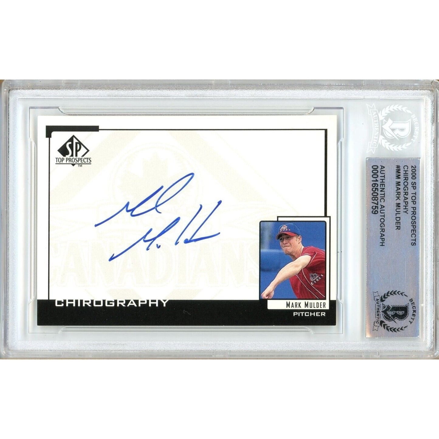 Mark Mulder Oakland Athletics Signed 2000 SP Top Prospects Chirography Card BAS Slab