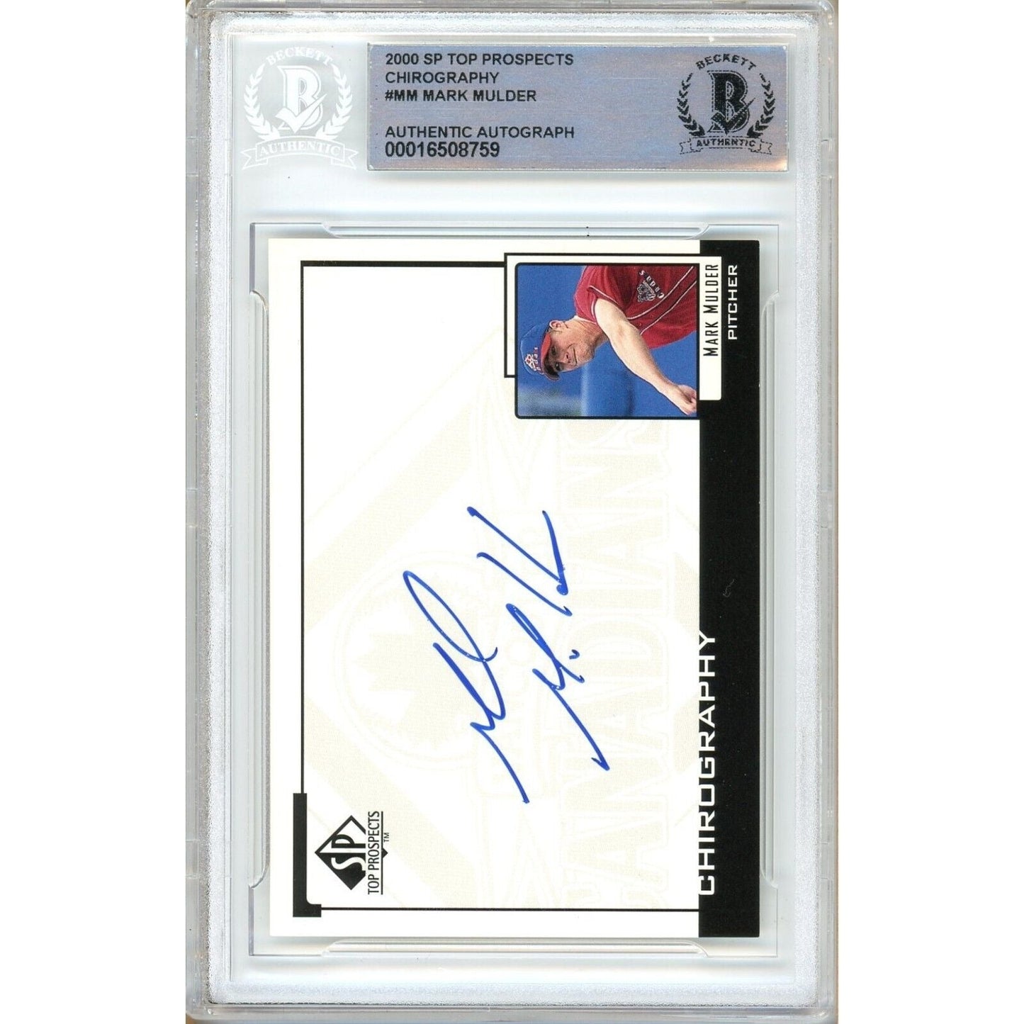 Mark Mulder Oakland Athletics Signed 2000 SP Top Prospects Chirography Card BAS Slab
