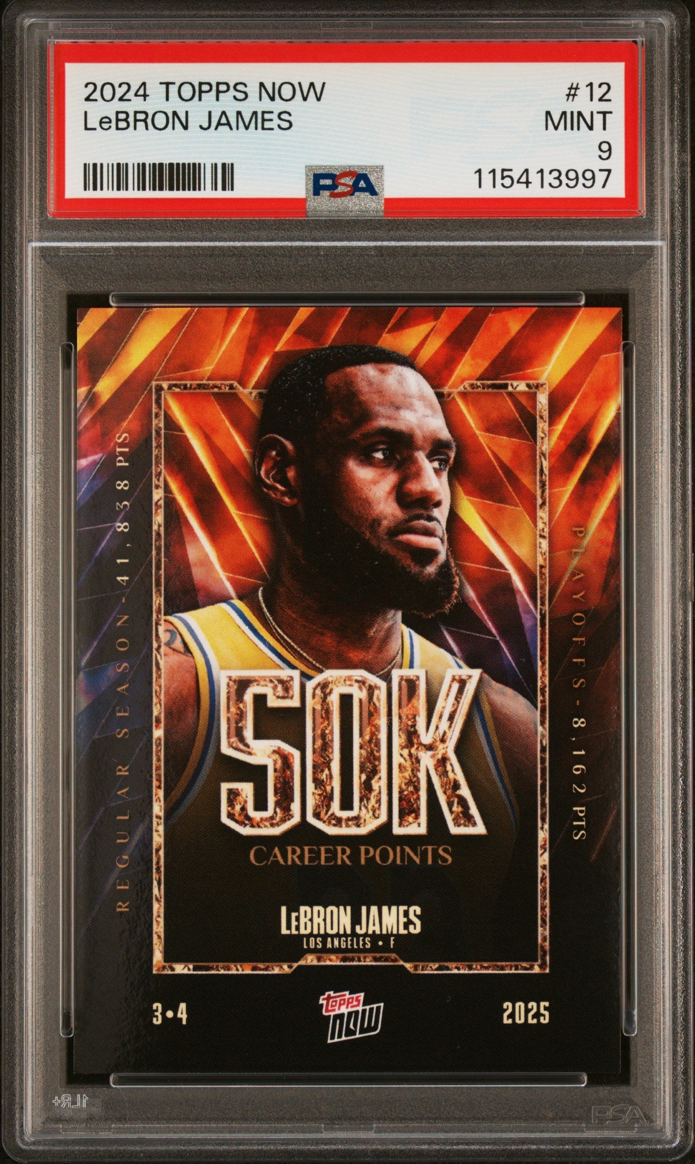 Graded 2024 Topps Now LeBron James #12 Basketball Card PSA 9 Mint - Sport Cards