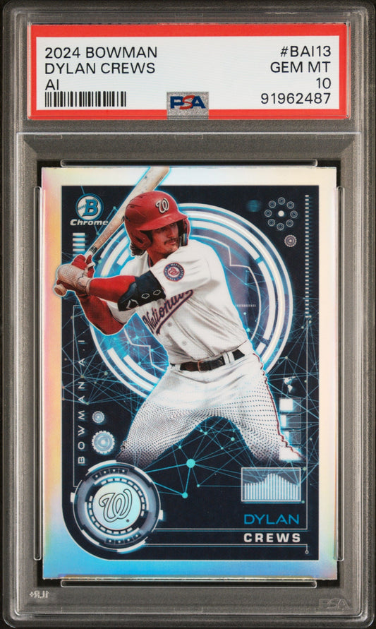 Graded 2024 Topps Bowman Dylan Crews #BAI13 AI Rookie RC Baseball Card PSA 10 Gem Mint