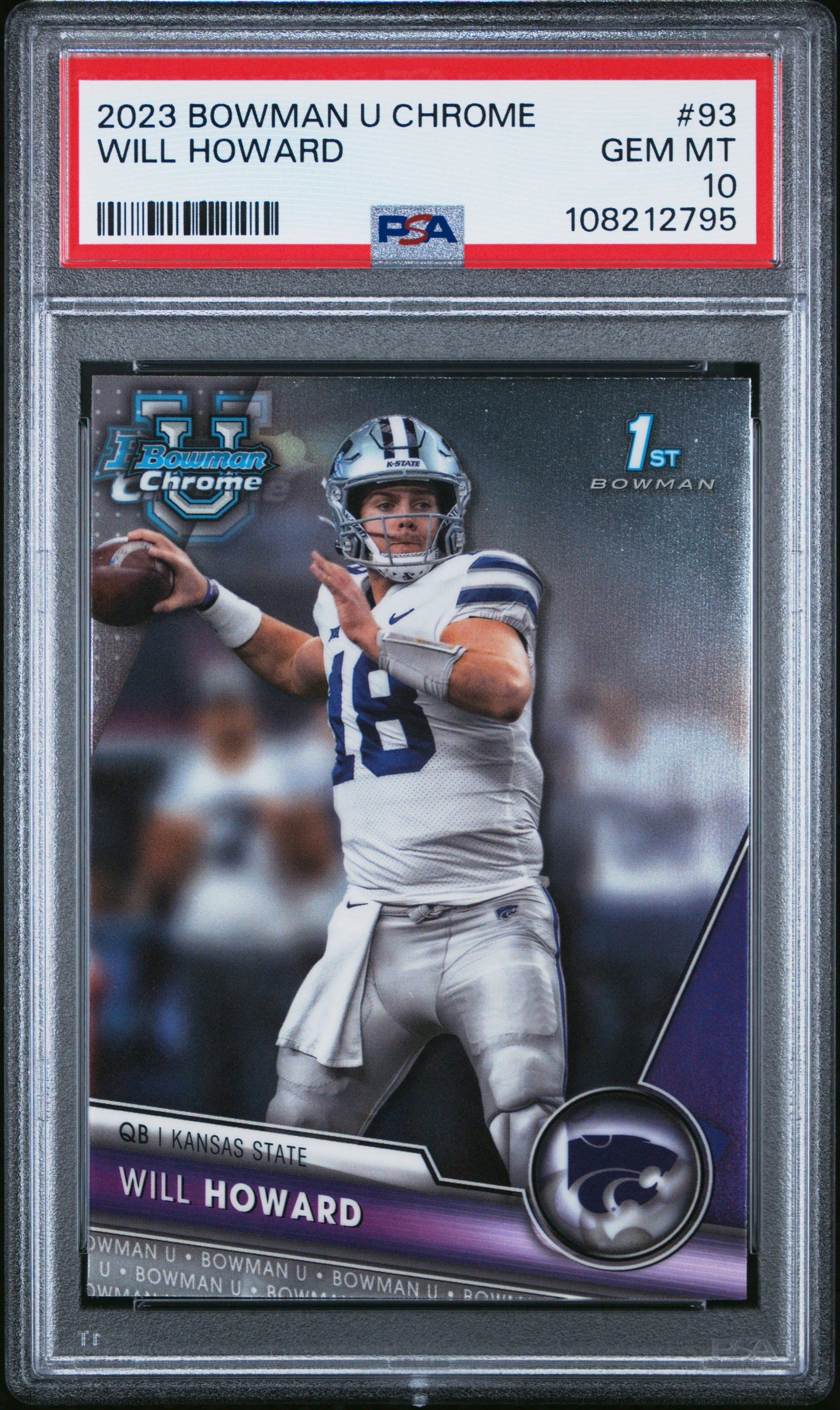 Graded 2023 Topps Bowman U Chrome Will Howard #93 Rookie RC Football Card PSA 10 Gem Mint - Sport Cards