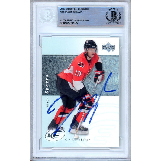 2007-08 Upper Deck Ice #28 — Jason Spezza Ottawa Senators Autographed Trading Card Beckett Authentication