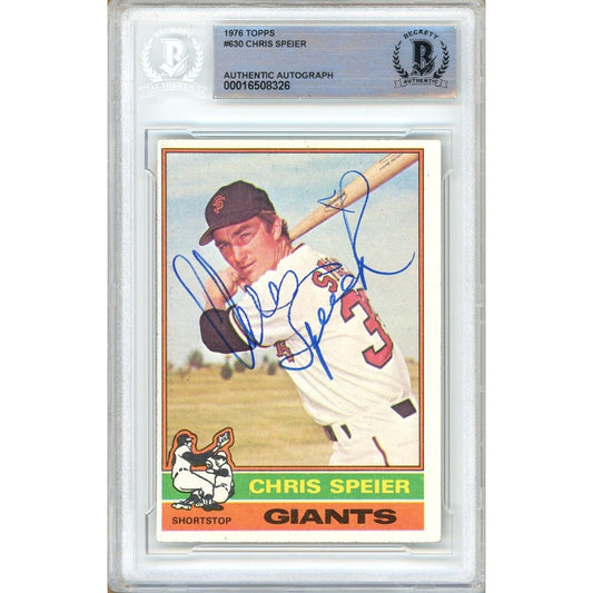 1976 Topps #630 — Chris Speier San Francisco Giants Autographed Trading Card — Beckett Authentication