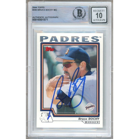 2004 Topps #290 — Bruce Bochy San Diego Padres Autographed Trading Card — Beckett Authentication