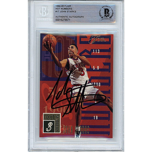 1994 #17 — John Starks New York Knicks Autographed Trading Card — Beckett Authentication