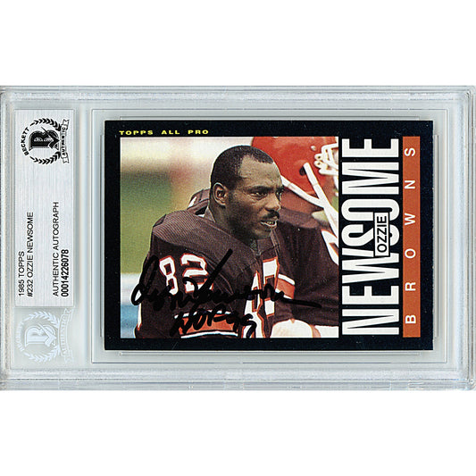 Ozzie Newsome Signed Cleveland Browns 1985 Topps Football Card Beckett Authentic Slab