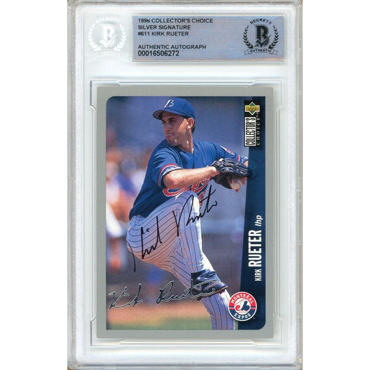 1994 UD Collectors Choice Silver Signature #611 — Kirk Rueter Montreal Expos Autographed Trading Card — Beckett Authentication