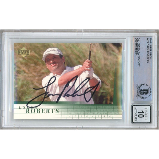 2001 Upper Deck PGA Tour #47 — Loren Roberts Autographed Trading Card — Beckett Authentication