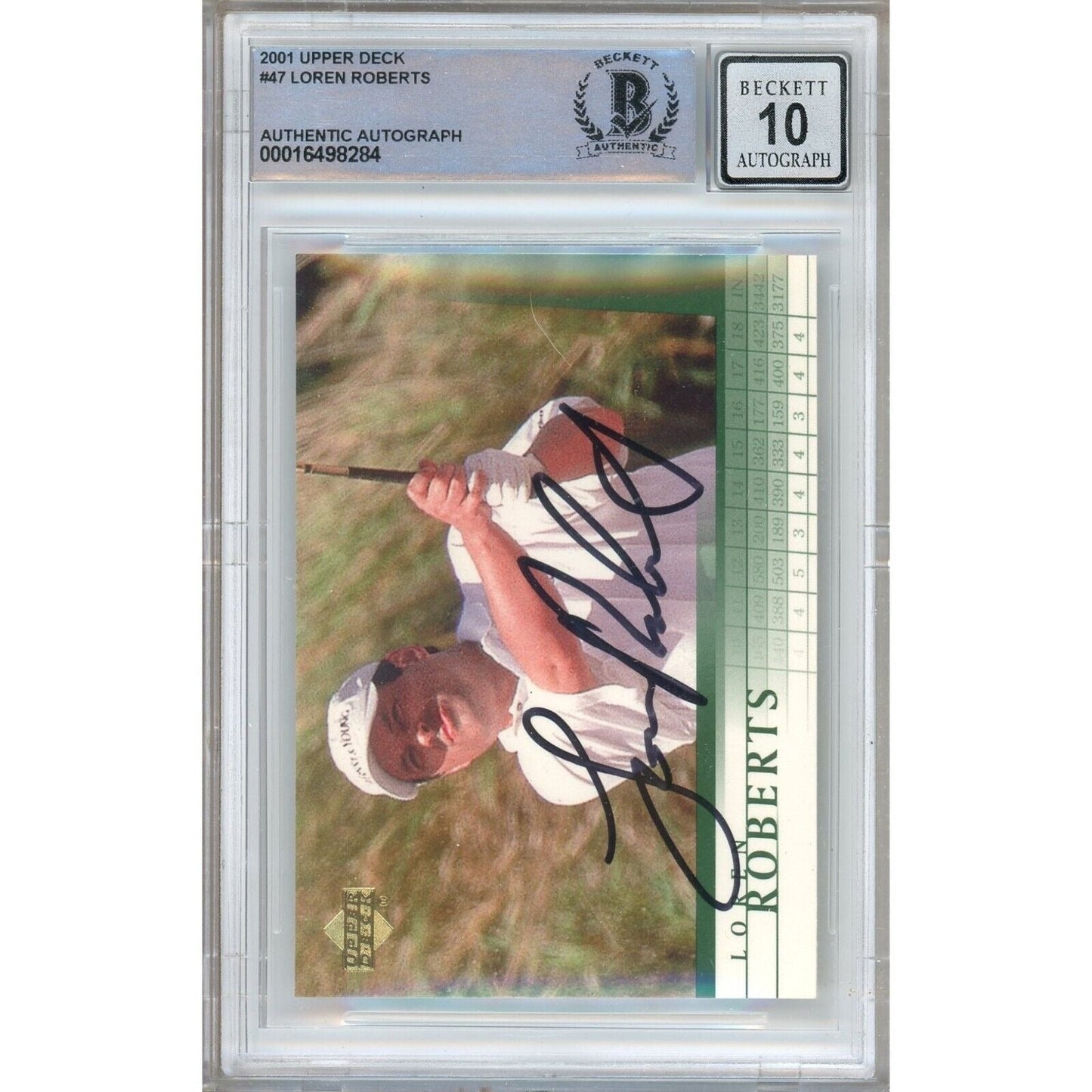 2001 Upper Deck PGA Tour #47 — Loren Roberts Autographed Trading Card — Beckett Authentication