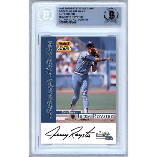 1999 — Jerry Royster Atlanta Braves Atlanta Braves Autographed Trading Card — Beckett Authentication