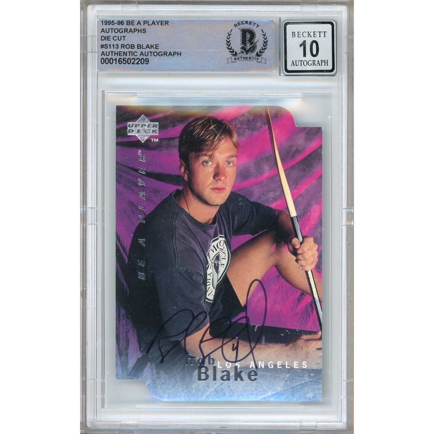 Rob Blake LA Kings Signed 1995-96 Upper Deck Be A Player Hockey Card BGS Auto 10 Graded