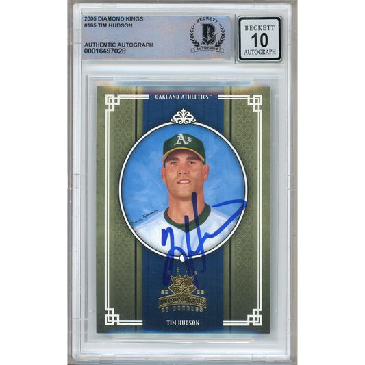 Tim Hudson Oakland Athletics Signed 2005 Diamond Kings Card BGS Auto 10 Graded Slab