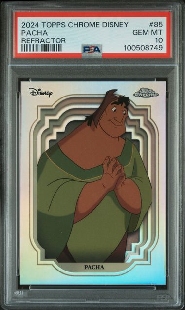 Graded 2024 Topps Chrome Disney Silver Refractor Pacha #85 Card PSA 10 Gem Mint - Sport Cards