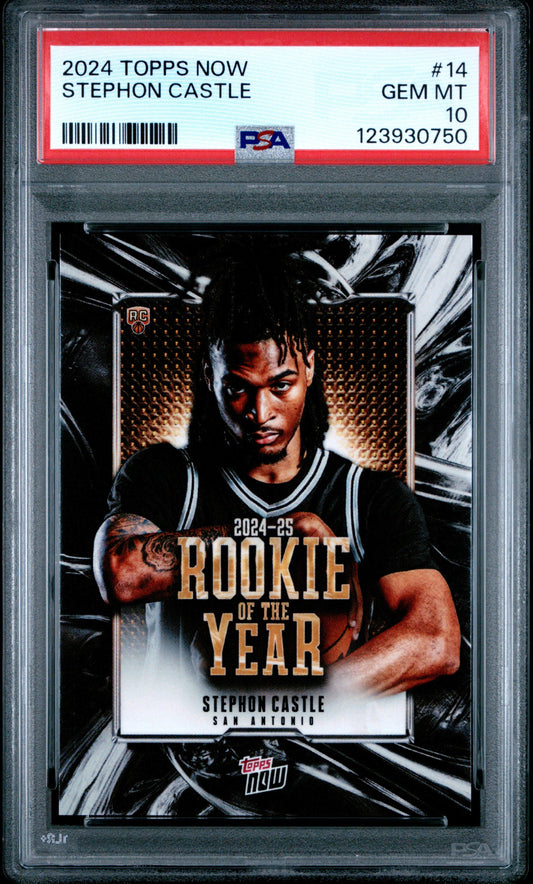 Graded 2024 Topps Now Stephon Castle #14 Rookie RC Basketball Card PSA 10 Gem Mint