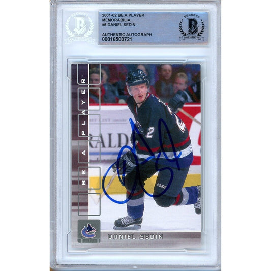 2001-02 BAP Be A Player Memorabilia #6 — Daniel Sedin Vancouver Canucks Autographed Trading Card — Beckett Authentication