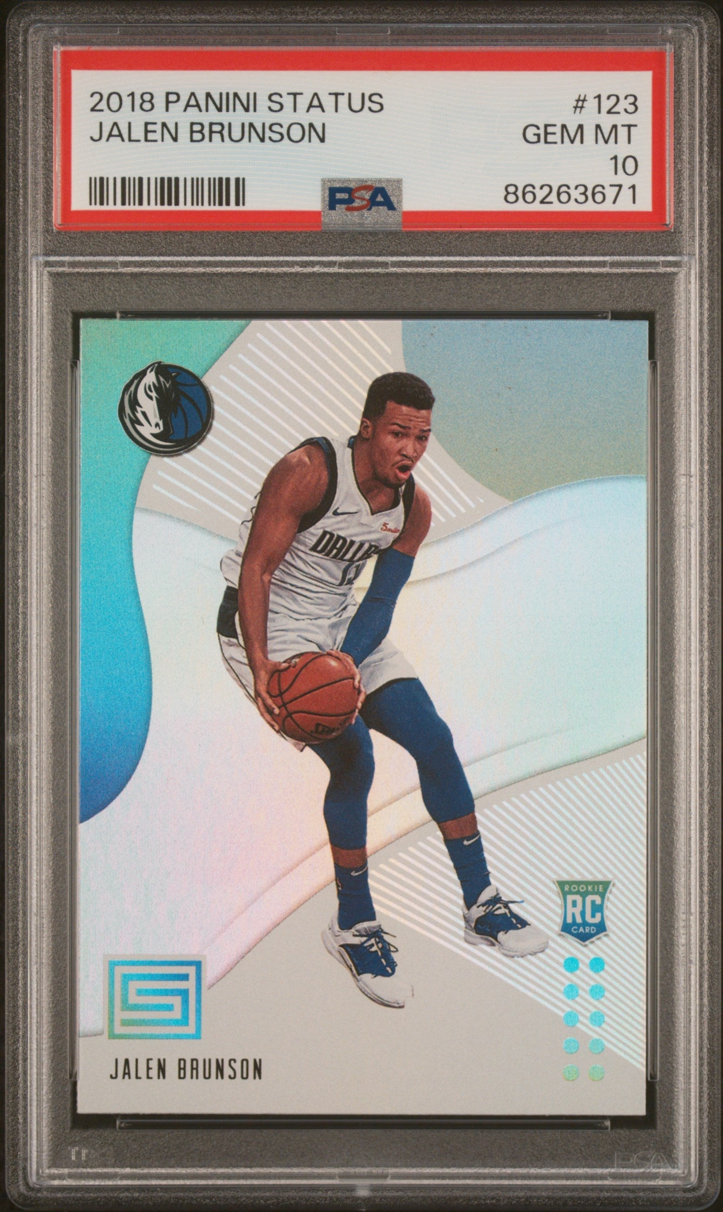 Graded 2018 Panini Status Jalen Brunson #123 Rookie RC Basketball Card PSA 10 Gem Mint - Sport Cards