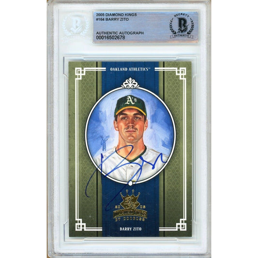 2005 Donruss Diamond Kings #164 — Barry Zito Oakland Athletics Autographed Trading Card — Beckett Authentication