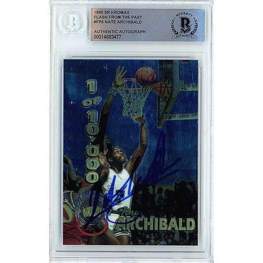 Nate Tiny Archibald Sacramento Kings Signed 1995 SR Kromax Card Beckett Auth Auto Slab