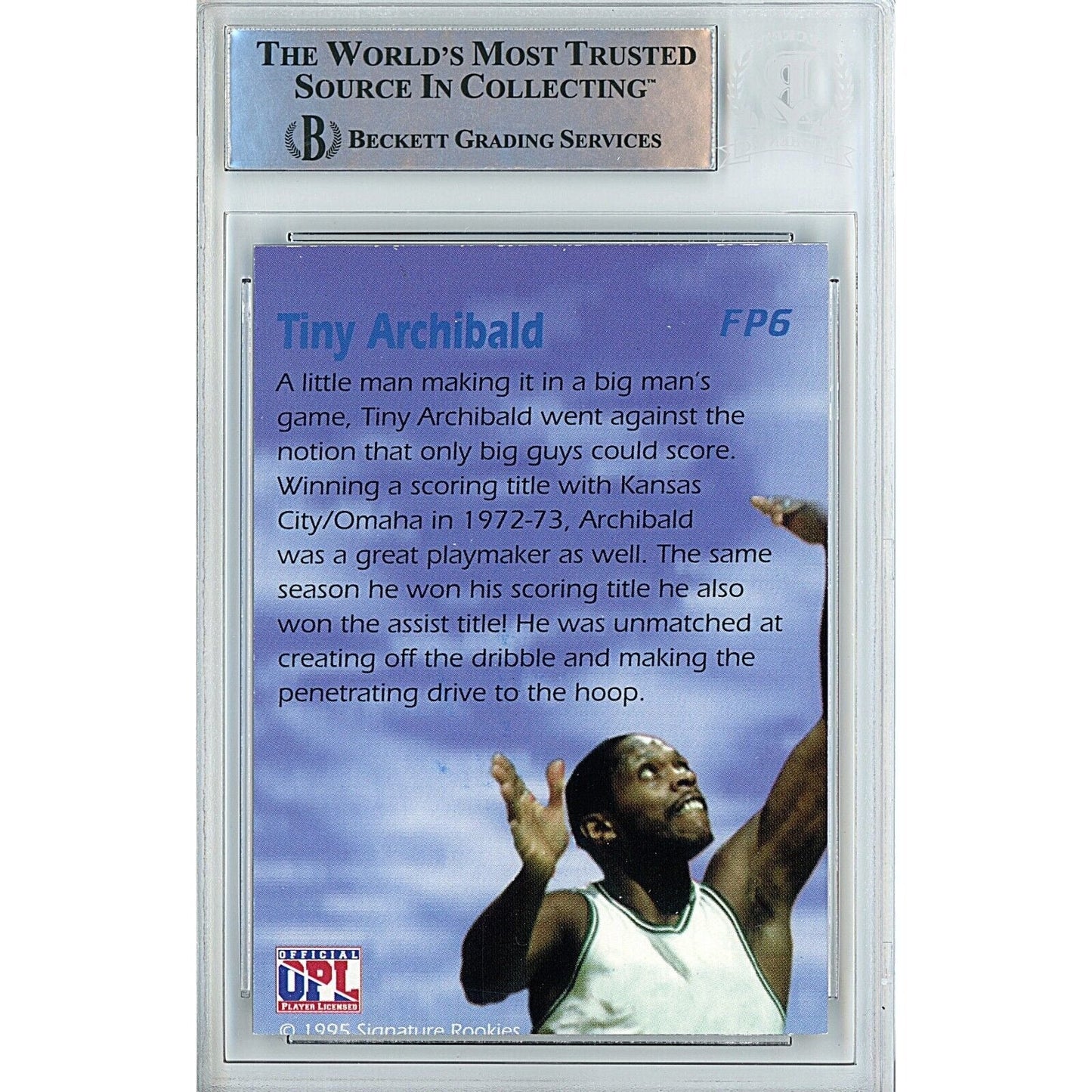 Nate Tiny Archibald Sacramento Kings Signed 1995 SR Kromax Card Beckett Auth Auto Slab