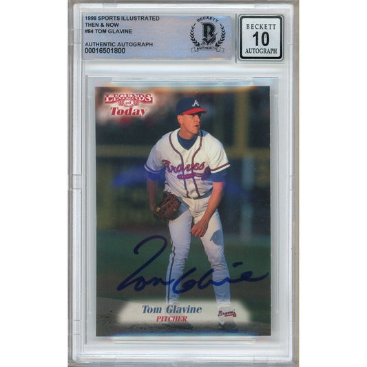 Tom Glavine Atlanta Braves Signed 1999 Sports Illustrated Card BGS Auto 10 Graded Slab