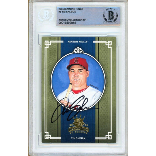 Tim Salmon Anaheim Angels Signed 2005 Diamond Kings Card Beckett Authentic Auto Slab