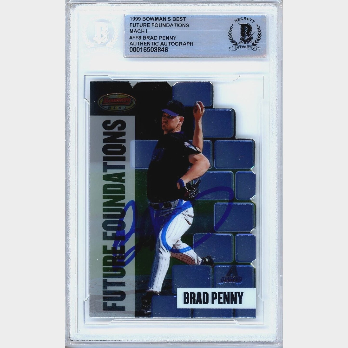 1999 Bowman Best Future Foundations #FF8 — Brad Penny AZ Diamondbacks Autographed Trading Card — Beckett Authentication