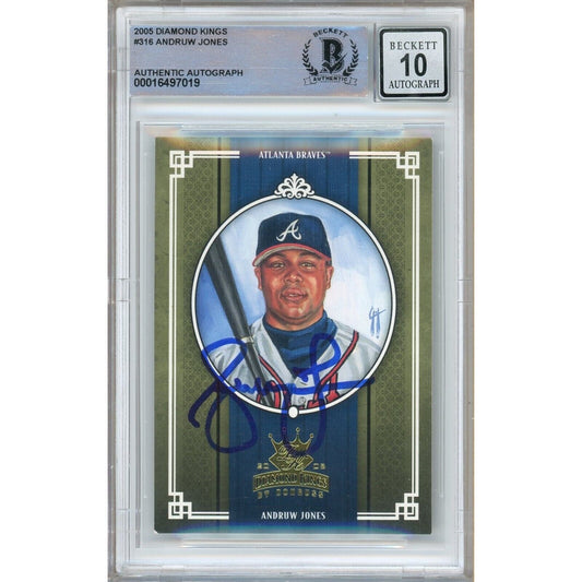 2005 Donruss Diamond Kings #316 — Andruw Jones Atlanta Braves Autographed Trading Card — Beckett Authentication