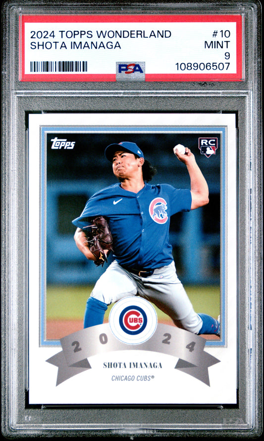 Graded 2024 Topps Wonderland Shota Imanaga #10 Rookie RC Baseball Card PSA 9 Mint